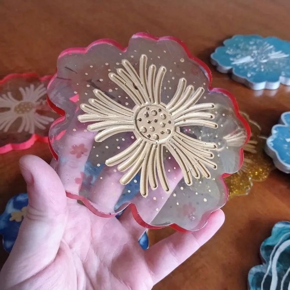 Japanese Blossom Design Flower Coaster - Picture 3 of 4